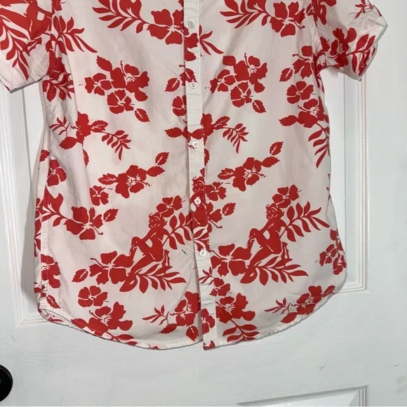 Denim & Flower Ricky Singh Vibrant Red Floral Shirt size M - Picture 8 of 15